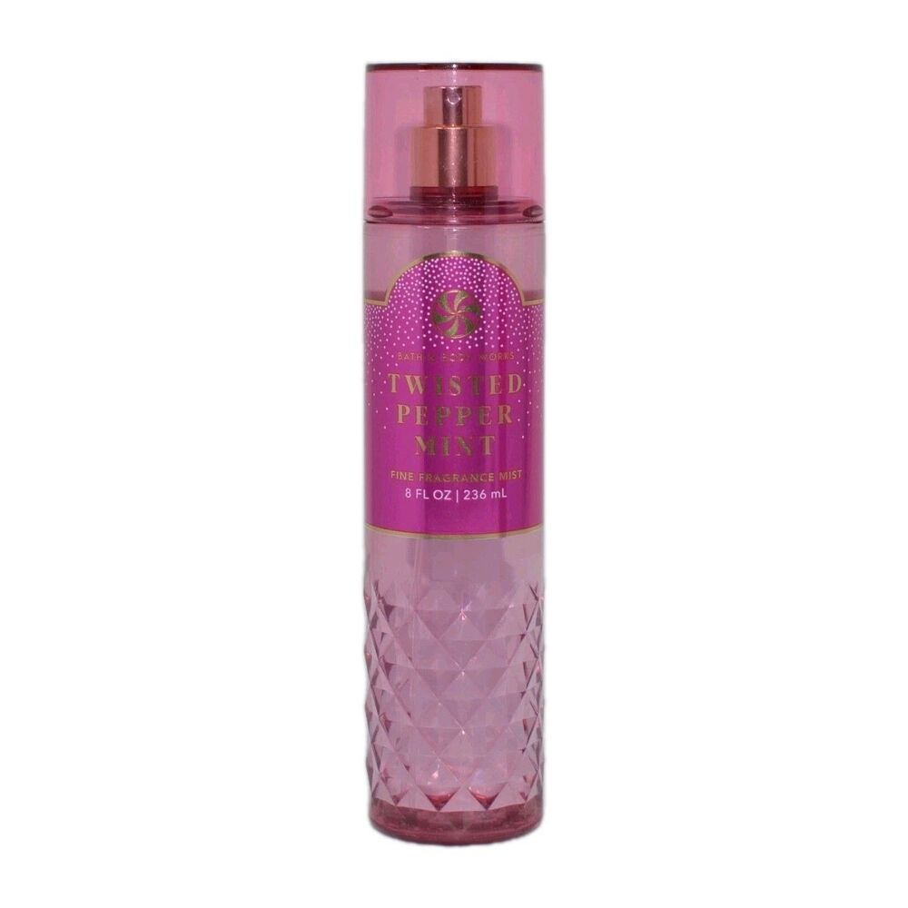 NEW BATH & BODY WORKS TWISTED PEPPERMINT MIST SPRAY 8OZ LARGE PINK